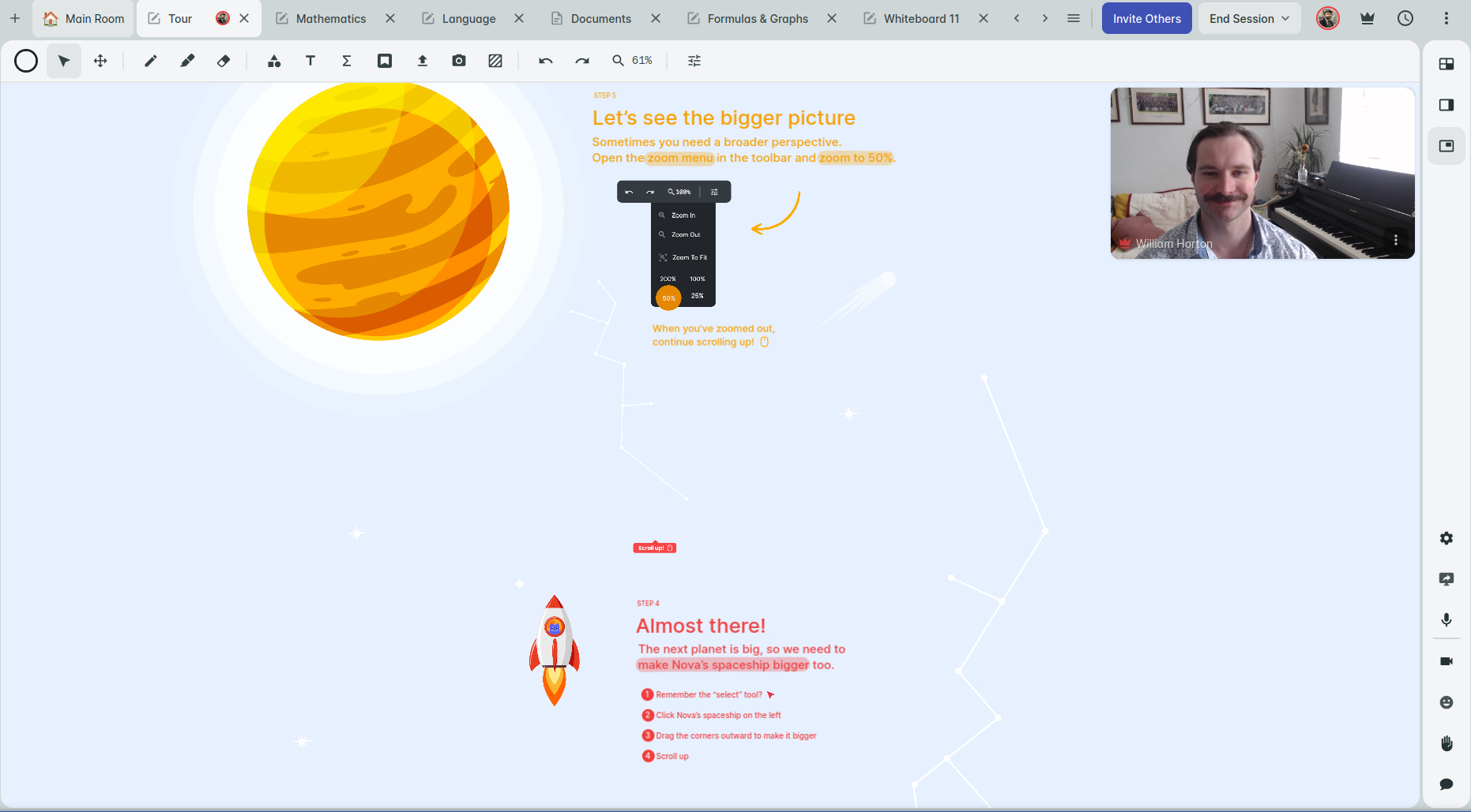 Lessonspace Online Classroom Interface